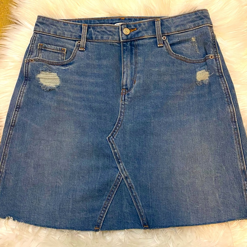 Old Navy Denim Skirt with Frayed Hem
